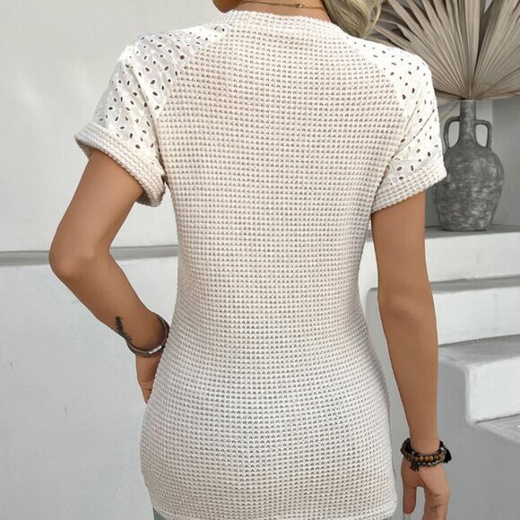 Women's round neck short sleeve T-shirt - Picture 6 of 6